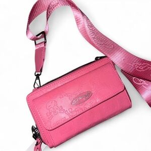 Ed Hardy Vibrant Pink Crossbody Bag